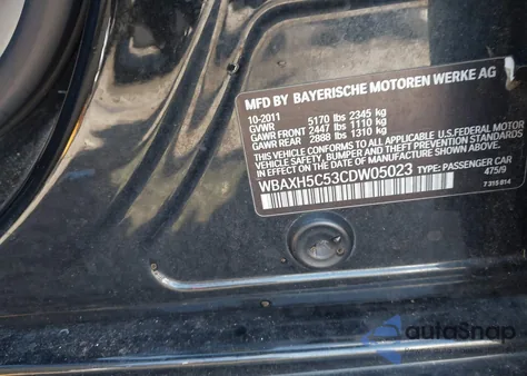 2012 BMW 528I xDrive from USA, damaged, VIN WBAXH5C53CDW05023